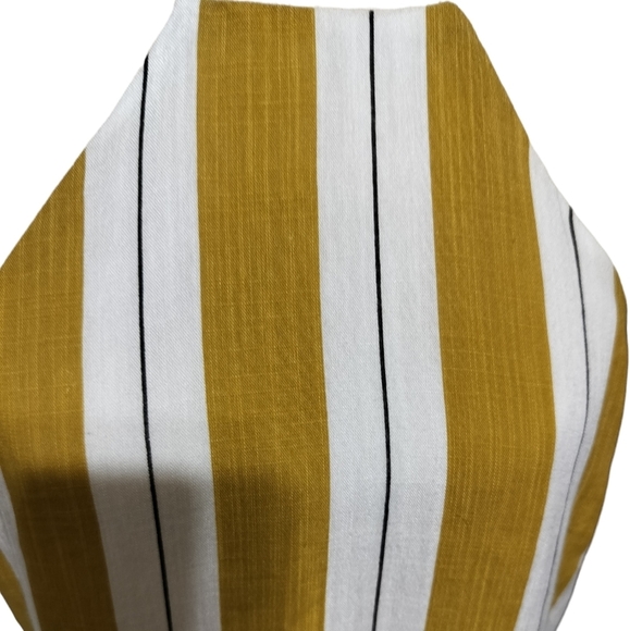 After Market Mustard  Yellow White Stripe Halter Sundress - Picture 2 of 9